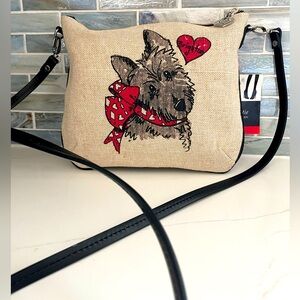 Brighton Scottie Canvas Crossbody NWT